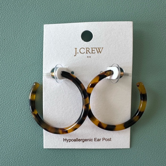 J. Crew Jewelry - J. Crew Black and Brown Hoop Earrings